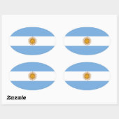 Sticker Ovale Le drapeau de l'Argentine (Feuille)
