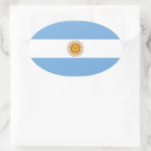 Sticker Ovale Le drapeau de l'Argentine (Sac)