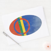 Sticker Ovale Le drapeau des Samis (Enveloppe)