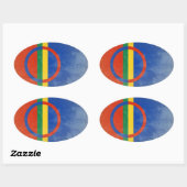Sticker Ovale Le drapeau des Samis (Feuille)