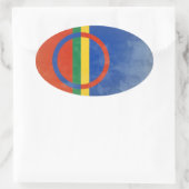 Sticker Ovale Le drapeau des Samis (Sac)