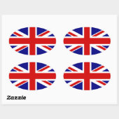 Sticker Ovale Le drapeau Union Jack (Feuille)