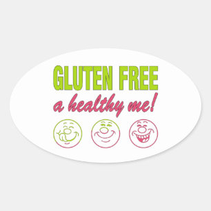 Sticker Ovale Le gluten libèrent un sain je ! Allergie de glute