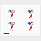 Sticker Ovale LE GOLF DES Patriotes ÉTATS-UNIS (Feuille)