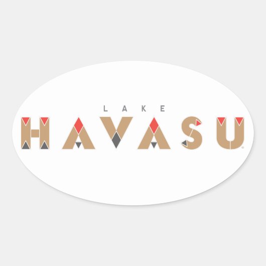 Sticker Ovale Le lac Havasu (Devant)