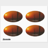 Sticker Ovale Le lac Kariba (Feuille)