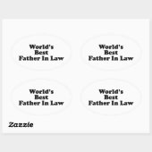 Sticker Ovale Le meilleur père du monde en droit (Feuille)