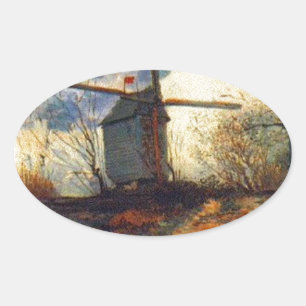 Sticker Ovale Le Moulin de la Galette Van Gogh