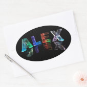 Sticker Ovale Le nom Alex en lumières (Enveloppe)
