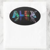 Sticker Ovale Le nom Alex en lumières (Sac)