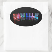 Sticker Ovale Le nom Danielle en lumières 3D (photo) (Sac)