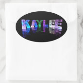 Sticker Ovale Le nom Kaylee en lumières 3D (photo) (Sac)