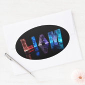 Sticker Ovale Le nom Liam en lumières 3D (photo) (Enveloppe)