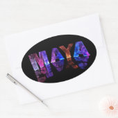 Sticker Ovale Le nom Maya en lumières 3D (photo) (Enveloppe)