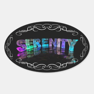 Sticker Ovale Le nom Serenity - Nom en lumières (Photographie)