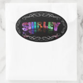 Sticker Ovale Le nom Shirley - Nom en lumières (Photographie) (Sac)