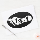 Sticker Ovale Le numéro 13.1, symbole du demi-marathon (Enveloppe)