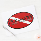 Sticker Ovale Le paradis de Bonaire Diver (Enveloppe)