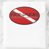 Sticker Ovale Le paradis de Bonaire Diver (Sac)
