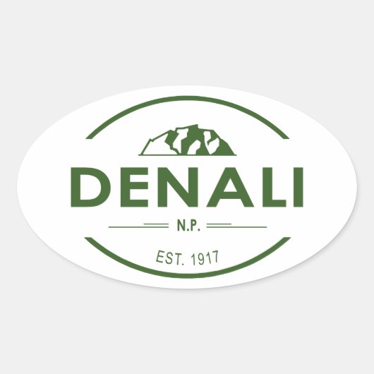 Sticker Ovale Le Parc national de Denali (Devant)