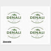 Sticker Ovale Le Parc national de Denali (Feuille)