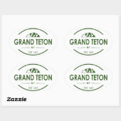 Sticker Ovale Le Parc national de Grand Teton (Feuille)