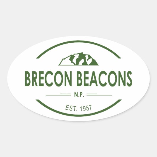 Sticker Ovale Le Parc national des Brecon Beacons (Devant)