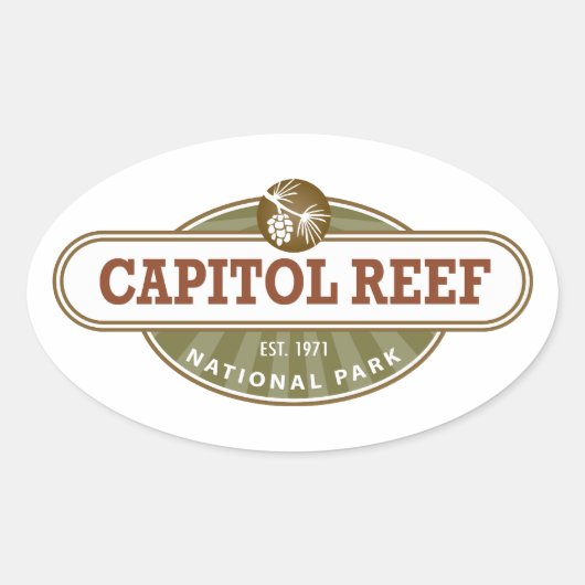 Sticker Ovale Le Parc national du Capitol Reef (Devant)