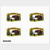 Sticker Ovale Le parc Yellowstone (Feuille)