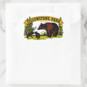 Sticker Ovale Le parc Yellowstone (Sac)