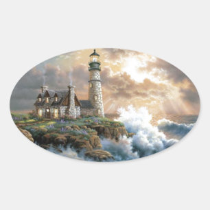 Sticker Ovale Le phare