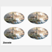 Sticker Ovale Le phare (Feuille)