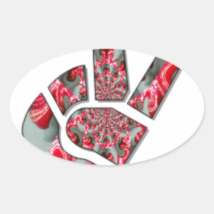 Sticker Ovale Le pouvoir dans la paume : le salut à deux doigts