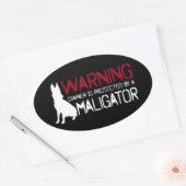 Sticker Ovale Le Propriétaire De L'Avertissement Est Protégé Par (Enveloppe)