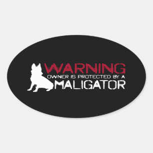 Sticker Ovale Le Propriétaire De L'Avertissement Est Protégé Par