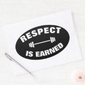 Sticker Ovale Le respect motivationnel du cool est gagné (Enveloppe)