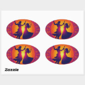 Sticker Ovale Le rythme éternel de Shakti (Feuille)