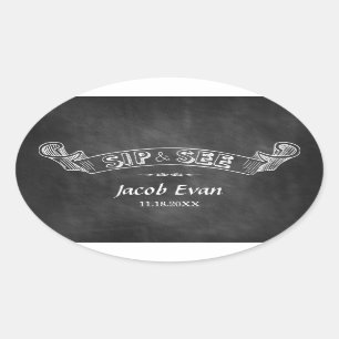 Sticker Ovale Le Sip de tableau et voient le bébé de partie