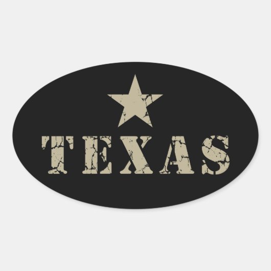 Sticker Ovale Le Texas, l'État de la Lone Star (Devant)