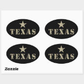 Sticker Ovale Le Texas, l'État de la Lone Star (Feuille)