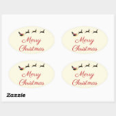 Sticker Ovale Le thème de Noël I (Feuille)