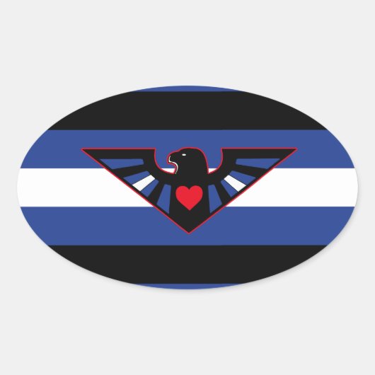 STICKER OVALE LEATHER EAGLE FIE (Devant)