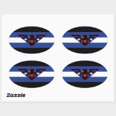 STICKER OVALE LEATHER EAGLE FIE (Feuille)