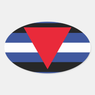 STICKER OVALE LEATHER QUEER FIE