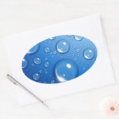 Sticker Ovale L'eau tombe sur le bleu (Enveloppe)