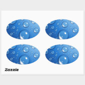 Sticker Ovale L'eau tombe sur le bleu (Feuille)
