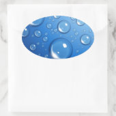 Sticker Ovale L'eau tombe sur le bleu (Sac)