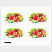 Sticker Ovale Légumes frais (Feuille)
