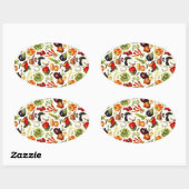 Sticker Ovale Légumes Vintages (Feuille)