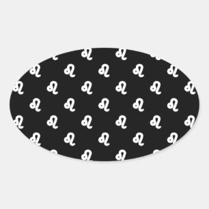 Sticker Ovale Leo Motif noir et blanc